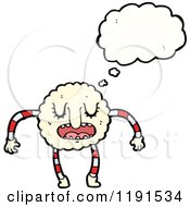 Cartoon Of A Cloud Person Thinking Royalty Free Vector Illustration by lineartestpilot