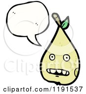 Cartoon Of A Green Pear Speaking Royalty Free Vector Illustration by lineartestpilot