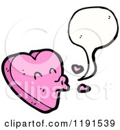 Cartoon Of A Whistling Heart Speaking Royalty Free Vector Illustration