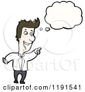 Cartoon Of A Man In A White Jacket Thinking Royalty Free Vector Illustration
