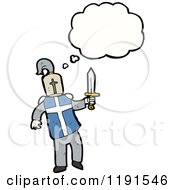 Cartoon Of A Medieval Knight Thinking Royalty Free Vector Illustration