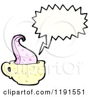 Cartoon Of A Tentacle In A Coffee Cup Speaking Royalty Free Vector Illustration by lineartestpilot