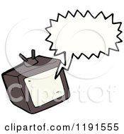 Cartoon Of A TV Speaking Royalty Free Vector Illustration by lineartestpilot