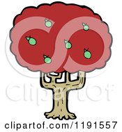 Cartoon Of A Red Tree In Autumn Royalty Free Vector Illustration