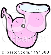 Cartoon Of A Pink Horn Royalty Free Vector Illustration