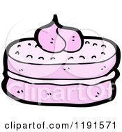 Cartoon Of A Pink Cake Royalty Free Vector Illustration