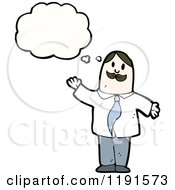 Cartoon Of A Man In A Shirt And Tie Thinking Royalty Free Vector Illustration