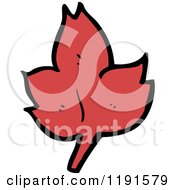 Cartoon Of A Red Leaf Royalty Free Vector Illustration