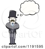 Cartoon Of A Man In A Top Hat Thinking Royalty Free Vector Illustration