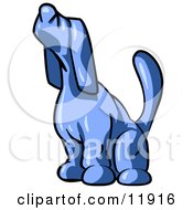 Blue Tick Hound Dog Sniffing The Air Clipart Illustration