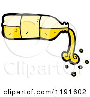 Cartoon Of A Bottle Pouring Royalty Free Vector Illustration