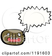 Cartoon Of A Black Face Speaking Royalty Free Vector Illustration