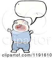 Cartoon Of A Monster With Tiny Arms Speaking Royalty Free Vector Illustration