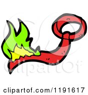 Cartoon Of A Flaming Tie Royalty Free Vector Illustration by lineartestpilot