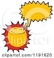 Cartoon Of A Sun Speaking Royalty Free Vector Illustration by lineartestpilot