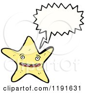 Cartoon Of A Starfish Speaking Royalty Free Vector Illustration by lineartestpilot