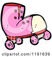 Cartoon Of A Pink Rollerskate Royalty Free Vector Illustration by lineartestpilot