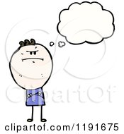 Cartoon Of A Stick Boy Thinking Royalty Free Vector Illustration by lineartestpilot