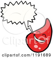 Cartoon Of A Red Drop Speaking Royalty Free Vector Illustration