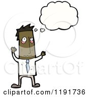 Cartoon Of A Tired African American Man Thinking Royalty Free Vector Illustration