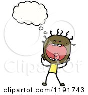 Cartoon Of A Stick Girl Thinking Royalty Free Vector Illustration by lineartestpilot