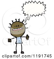 Cartoon Of A Black Stick Girl Speaking Royalty Free Vector Illustration by lineartestpilot