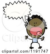 Cartoon Of A Black Stick Person Speaking Royalty Free Vector Illustration