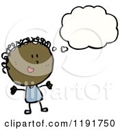 Cartoon Of A Stick Girl Thinking Royalty Free Vector Illustration by lineartestpilot