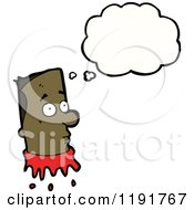 Cartoon Of An African American Mans Bloody Head Thinking Royalty Free Vector Illustration
