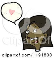 Cartoon Of A Black Woman Speaking Of Love Royalty Free Vector Illustration