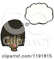 Cartoon Of A Black Woman Thinking Royalty Free Vector Illustration
