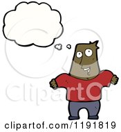 Cartoon Of An African American Boy Thinking Royalty Free Vector Illustration