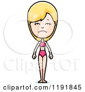 Cartoon Of A Depressed Woman In A Swimsuit Royalty Free Vector Clipart by Cory Thoman