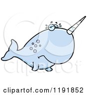 Cartoon Of A Crying Narwhal Royalty Free Vector Clipart by Cory Thoman