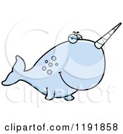 Cartoon Of A Sly Narwhal Royalty Free Vector Clipart by Cory Thoman