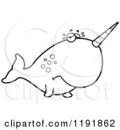 Cartoon Of A Black And White Crying Narwhal Royalty Free Vector Clipart