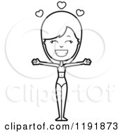 Cartoon Of A Black And White Loving Woman In A Swimsuit Royalty Free Vector Clipart by Cory Thoman