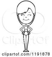 Cartoon Of A Black And White Happy Woman In A Swimsuit Royalty Free Vector Clipart by Cory Thoman