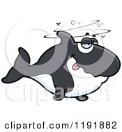 Cartoon Of A Drunk Orca Killer Whale Royalty Free Vector Clipart by Cory Thoman