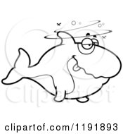 Cartoon Of A Black And White Drunk Orca Killer Whale Royalty Free Vector Clipart by Cory Thoman