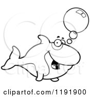 Cartoon Of A Black And White Talking Orca Killer Whale Royalty Free Vector Clipart