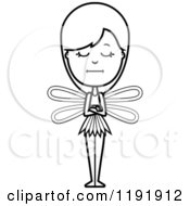 Cartoon Of A Black And White Stubborn Fairy Royalty Free Vector Clipart