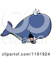 Cartoon Of A Hungry Whale Royalty Free Vector Clipart