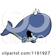 Cartoon Of A Scared Whale Royalty Free Vector Clipart
