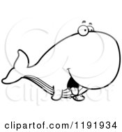 Cartoon Of A Black And White Hungry Whale Royalty Free Vector Clipart