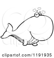 Cartoon Of A Black And White Loving Whale Royalty Free Vector Clipart
