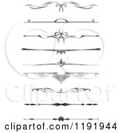 Clipart Of Black And White Decorative Book Rules Or Borders Royalty Free Vector Illustration