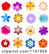 Clipart Of Colorful Flowers Royalty Free Vector Illustration by Vector Tradition SM