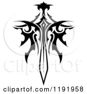 Poster, Art Print Of Black And White Tribal Winged Sword 8