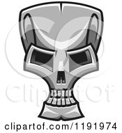 Clipart Of A Grayscale Skull 2 Royalty Free Vector Illustration